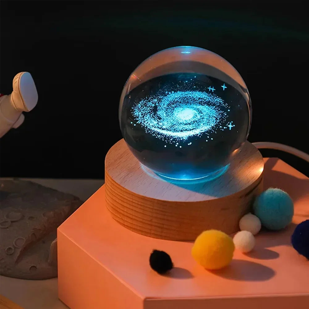 3D Crystal Planetary Galaxy Night Light