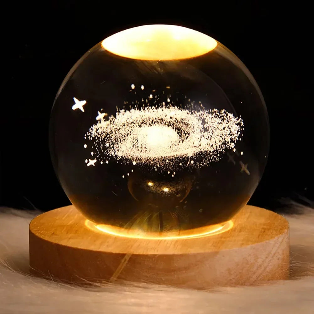 3D Crystal Planetary Galaxy Night Light