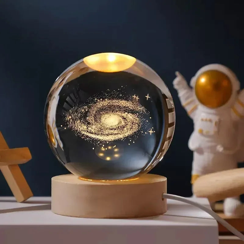 3D Crystal Planetary Galaxy Night Light